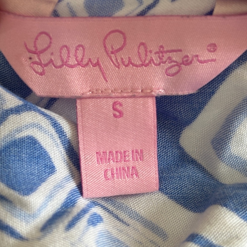 Lilly Pulitzer Dusk Blue Crush Romper Sz Small Lightweight Spring Summer Beach - Picture 12 of 12